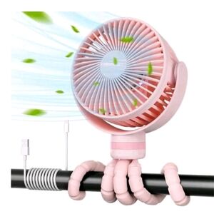 Momcozy Portable Stroller Fan Ultra-Long Battery, Detachable Pink